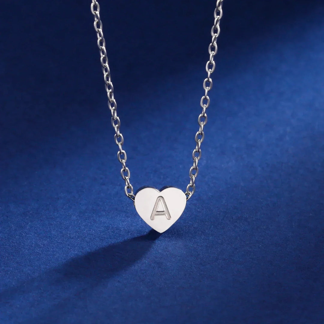 Romantic Heart Initial Choker Necklace