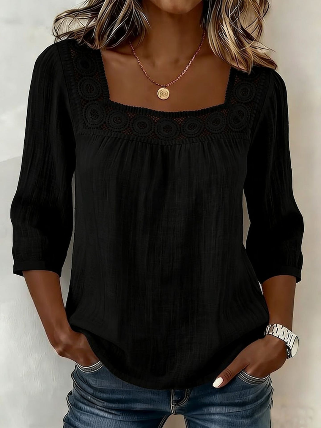 Mira Elwood™ | Soft Lace Detail Top