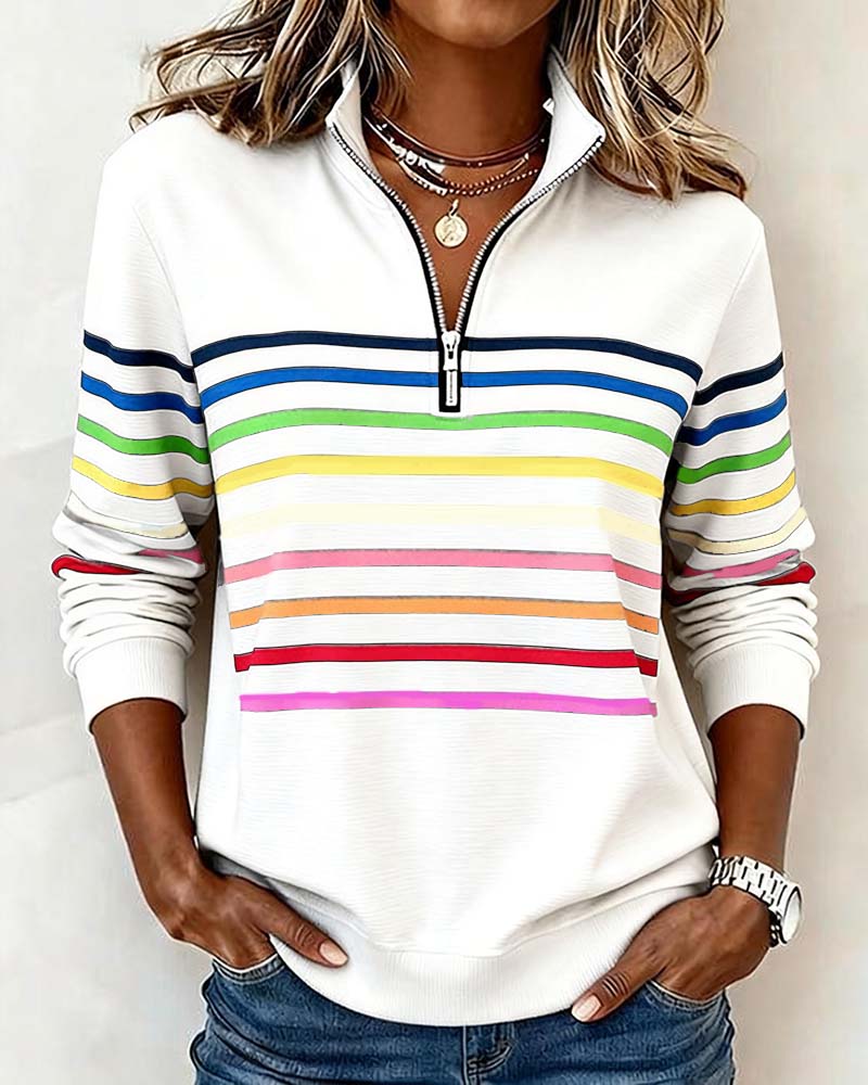 Vienna Luxe™ | Striped Half-Zip Jumper