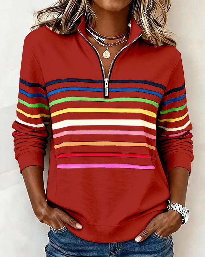 Vienna Luxe™ | Striped Half-Zip Jumper