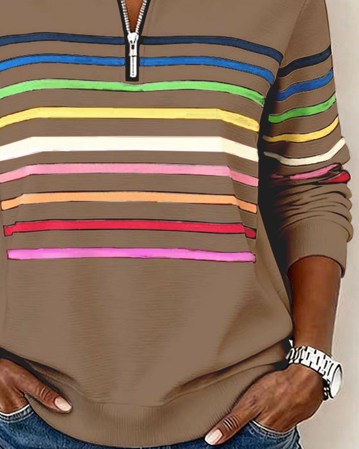 Vienna Luxe™ | Striped Half-Zip Jumper