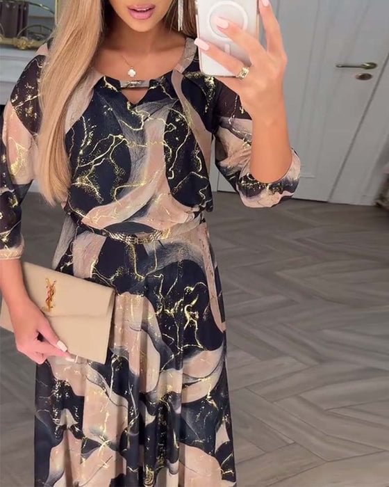 Vivienne Clarke™ | Timeless Printed Maxi Dress