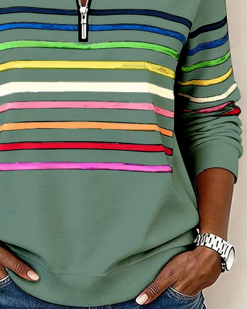 Vienna Luxe™ | Striped Half-Zip Jumper