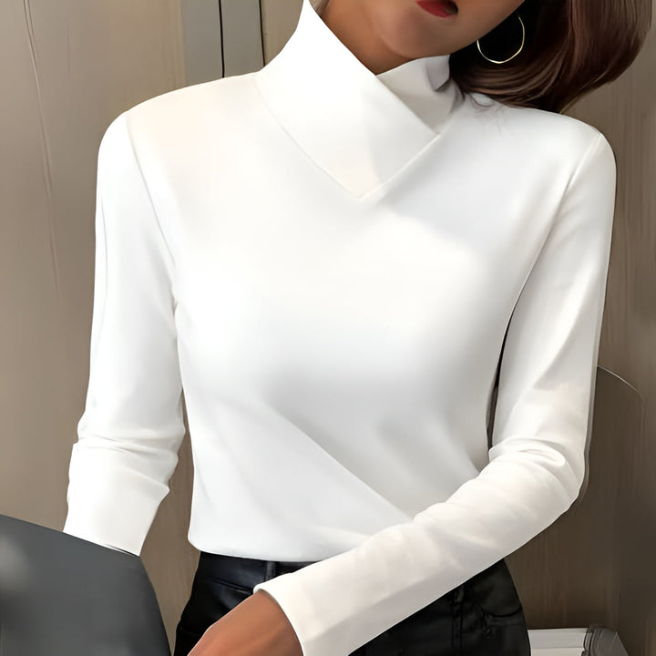 The Livia™ | Elegant Fold-Neck Top