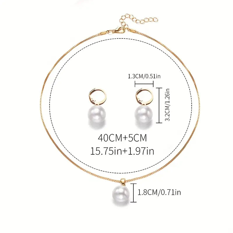 Gold Pearl Jewelry Set