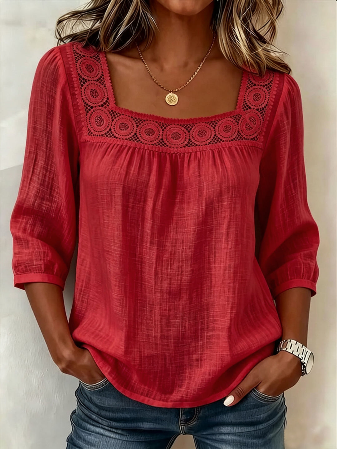 Mira Elwood™ | Soft Lace Detail Top