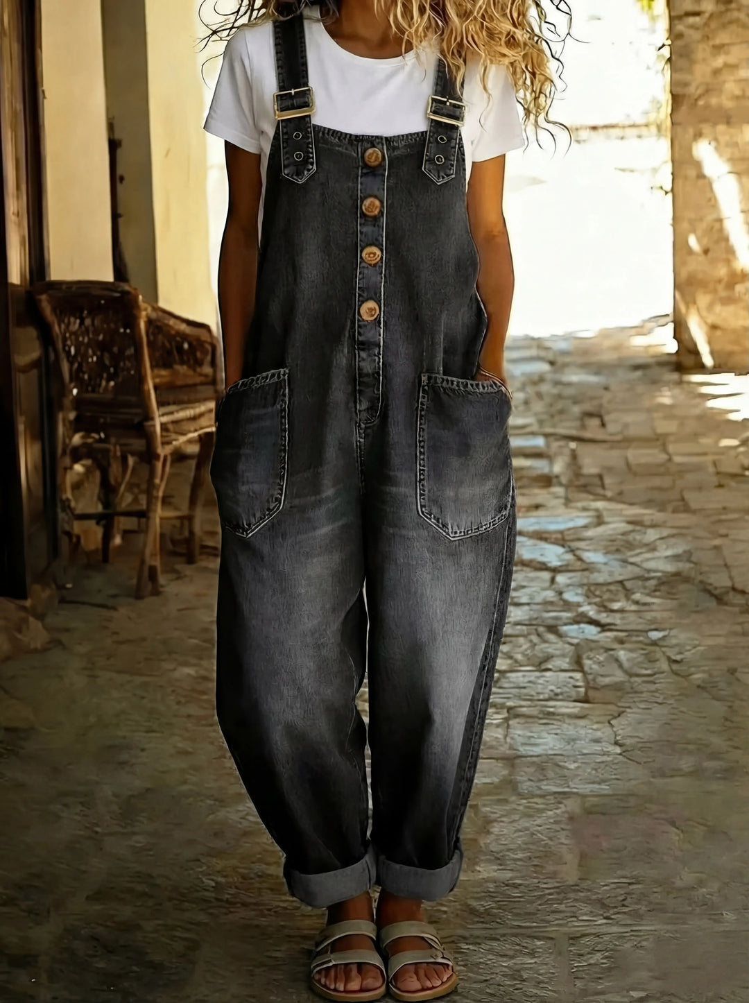 Rosalie Beaumont™ | Relaxed Denim Jumpsuit