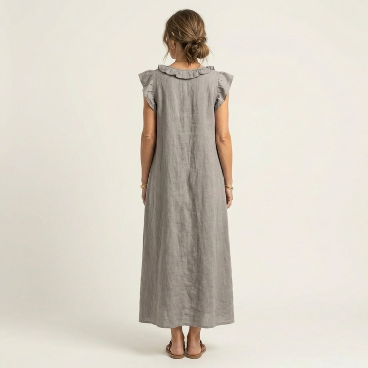 Linda Grace™ | Ruffle V-Neck Maxi Dress