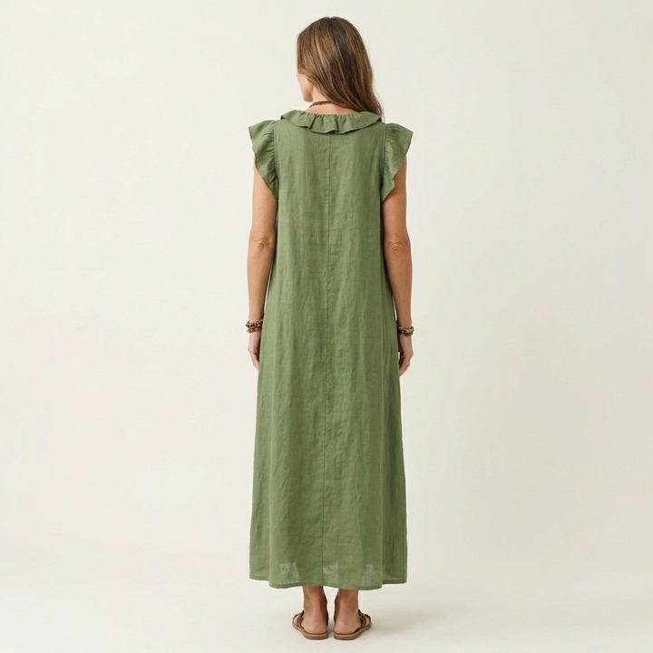 Linda Grace™ | Ruffle V-Neck Maxi Dress