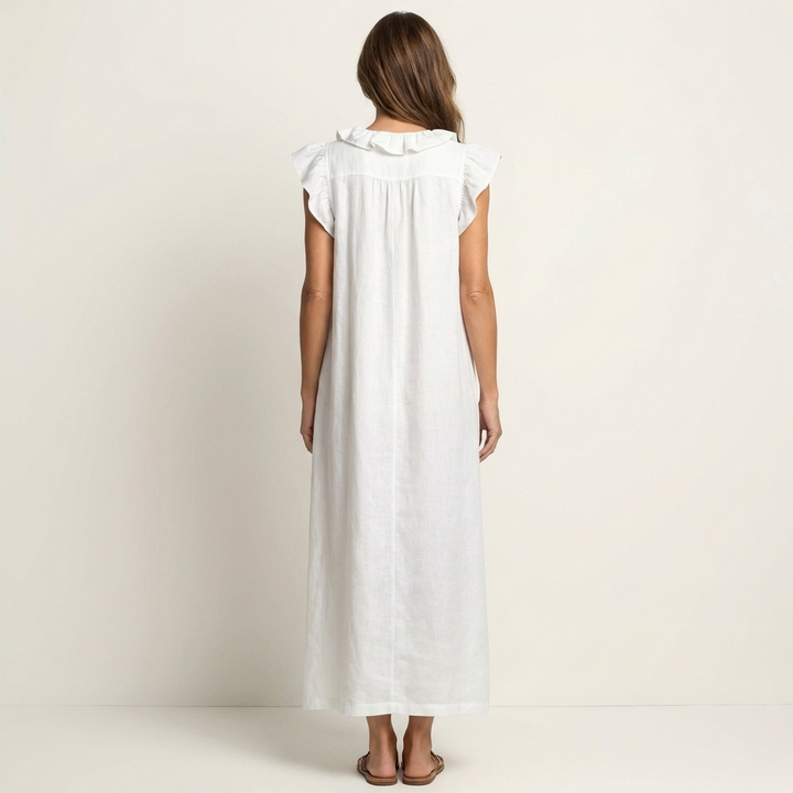 Linda Grace™ | Ruffle V-Neck Maxi Dress
