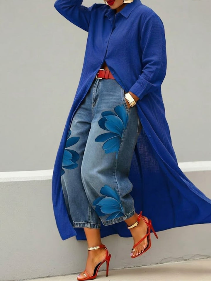 Rosalie™ | Floral Breeze Denim Set