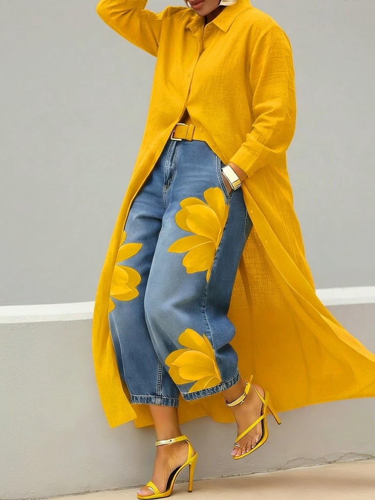 Rosalie™ | Floral Breeze Denim Set