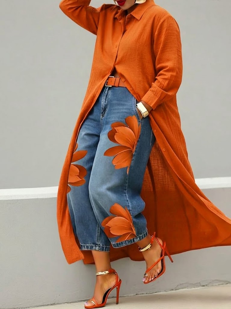 Rosalie™ | Floral Breeze Denim Set